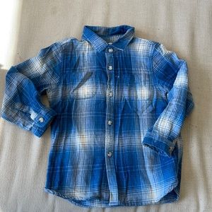 Zara Baby Toddler Boys Blue Plaid Button Down Shirt